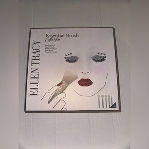 Ellen Tracy gold glitter makeup brush set new in box!!